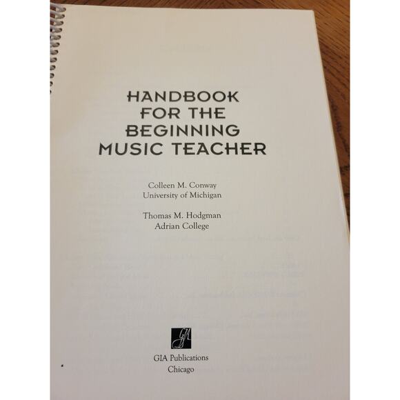 HANDBOOK FOR THE BEGINNING MUSIC TEACHER By Colleen M. Conway spiral PB book - Picture 6 of 7